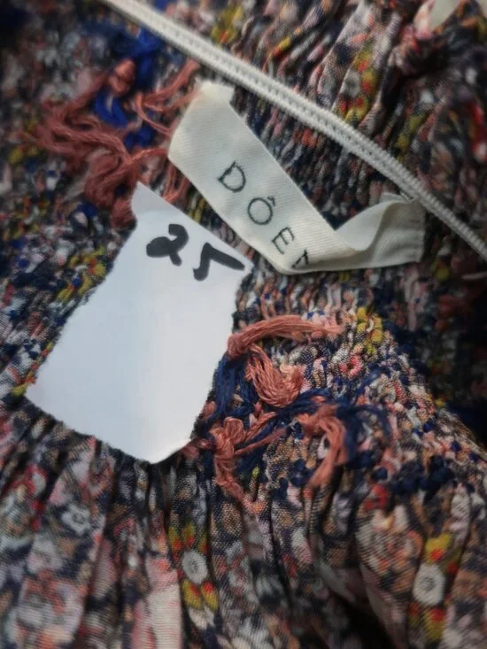 Womens Doen Odessa (Item- 25) Smocked Floral Multicolor Mini Shift Dress S - Picture 11 of 12